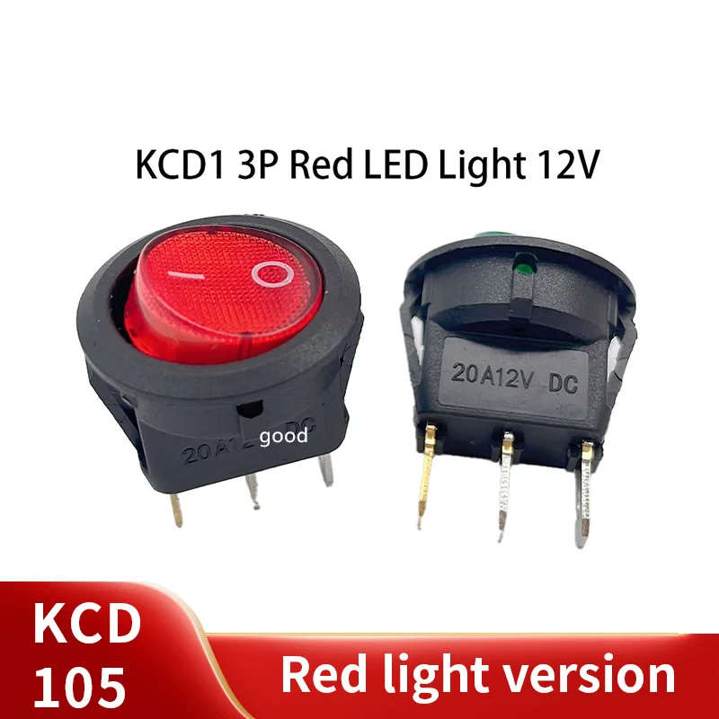 

5 шт. пластиковые круглые светодиодные переключатели KCD1 12В 220В 20А