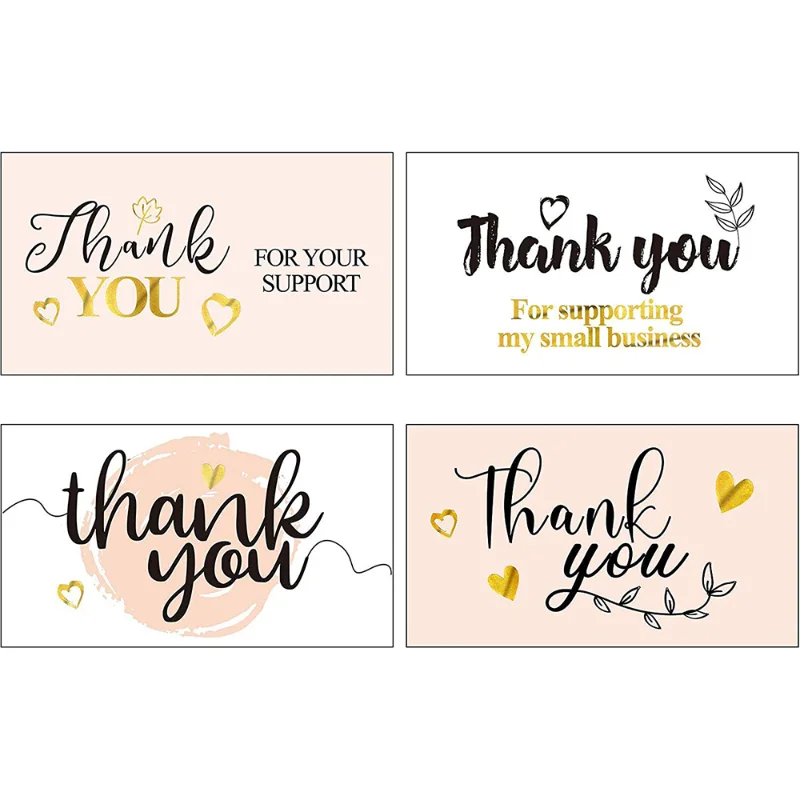 

Pink Thank You for Supporting My Small Business Cards Delicate Greeting Cards for Teachers Birth Days Special Events