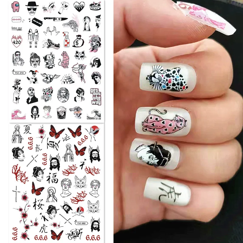 

Newest Summer Butterfly Leopard 3D Design Self Adhesive Back Glue Decal Slider DIY Decoration Tool Nail Sticker TSC 092