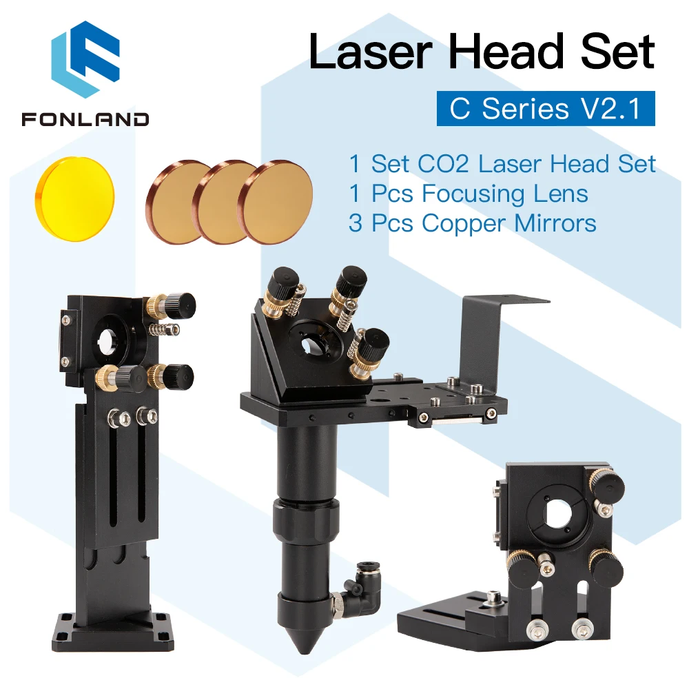 

CO2 Laser Head CVD ZNSE Focus Lens Set D18 FL38.1 D20FL50.8/63.5/101.6mm Integrative Mount Dia.25 Cu Mirror for Laser Cutter