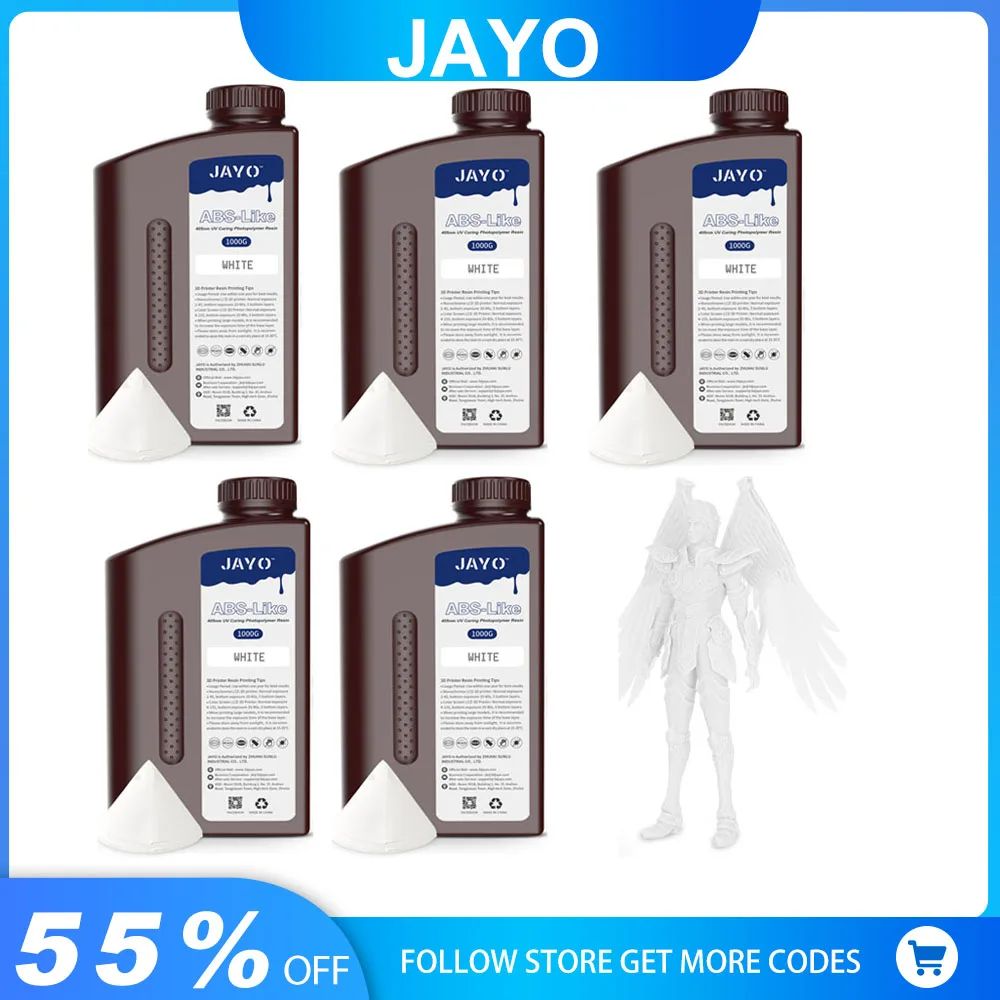 JAYO 5KG UV Resin 3D Printer 405nm Liquid Photopolymer/Plant-Based/ ABS-Like Printing Material High Precision Quick Curing