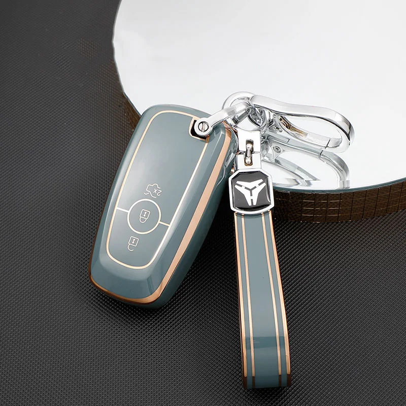 

TPU Car Key Case Cover For Ford Focus Edge Explorer 5 Mondeo Mk4 Escort Trurus TITANIUM Mustang Ranger Accessories Key Shell