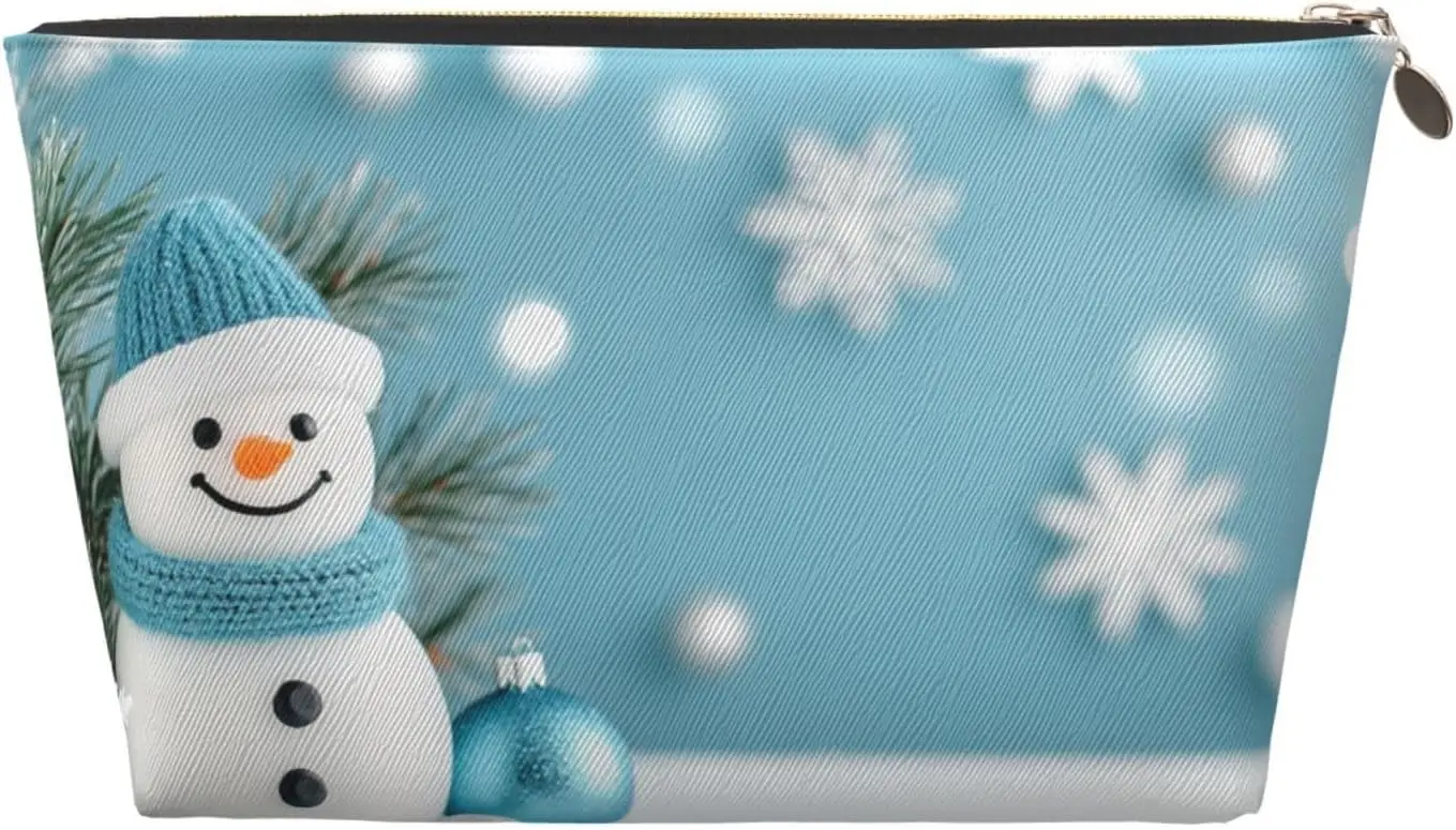 Косметичка Снеговик Синий Зимний Снег Дорожный Органайзер для туалетных