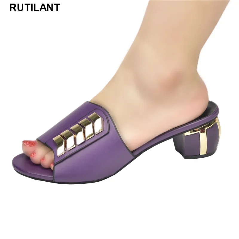 

Latest Design Elegant Crystal Shoes Luxury Shoes Women Designers Nigerian Women Party Pumps Wedding Low Heels Slip on Party Shoe