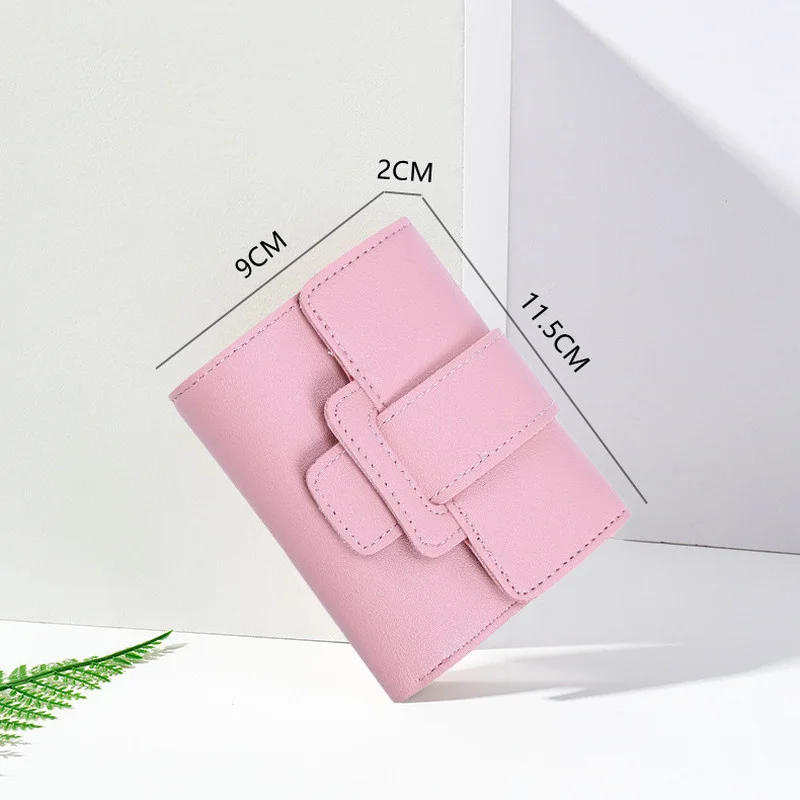 Wallet Women 2021 Lady Short Wallets Red Color Mini Money Purses Small Fold PU Leather Female Coin Purse Card Holders | Багаж и сумки