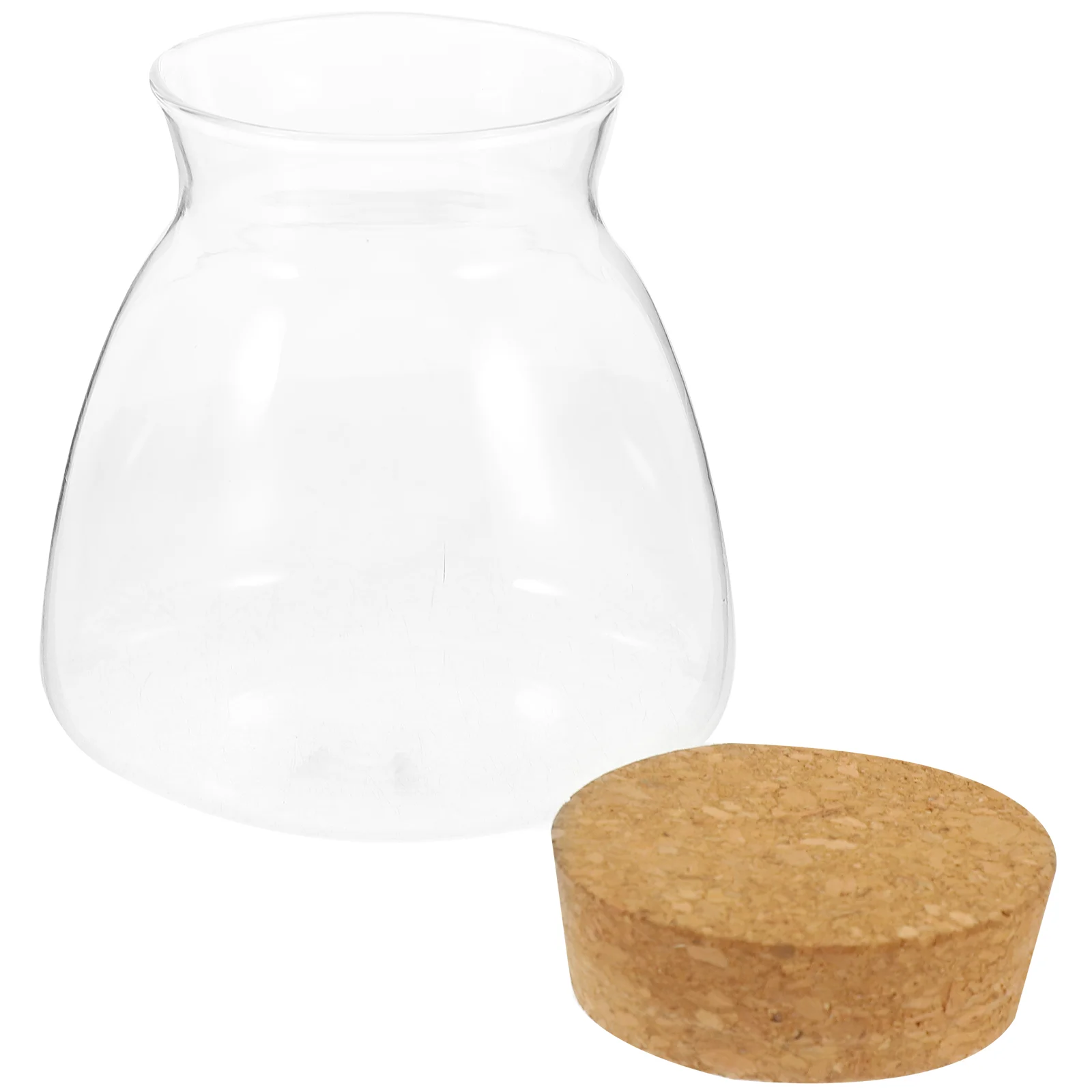 

Clear Vases Hydroponic Plants Terrarium Glass Ecosystem Container Lid Oak Small Fish Tank Jar