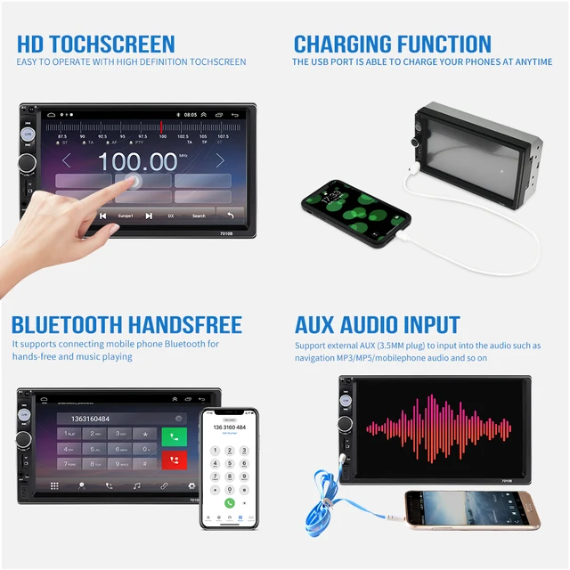 BINWEI 2din  Apple Carplay Touch Screen Car Radio With Screen Automotive Multimedia Audio Stereo Bluetooth Intelligent System 5