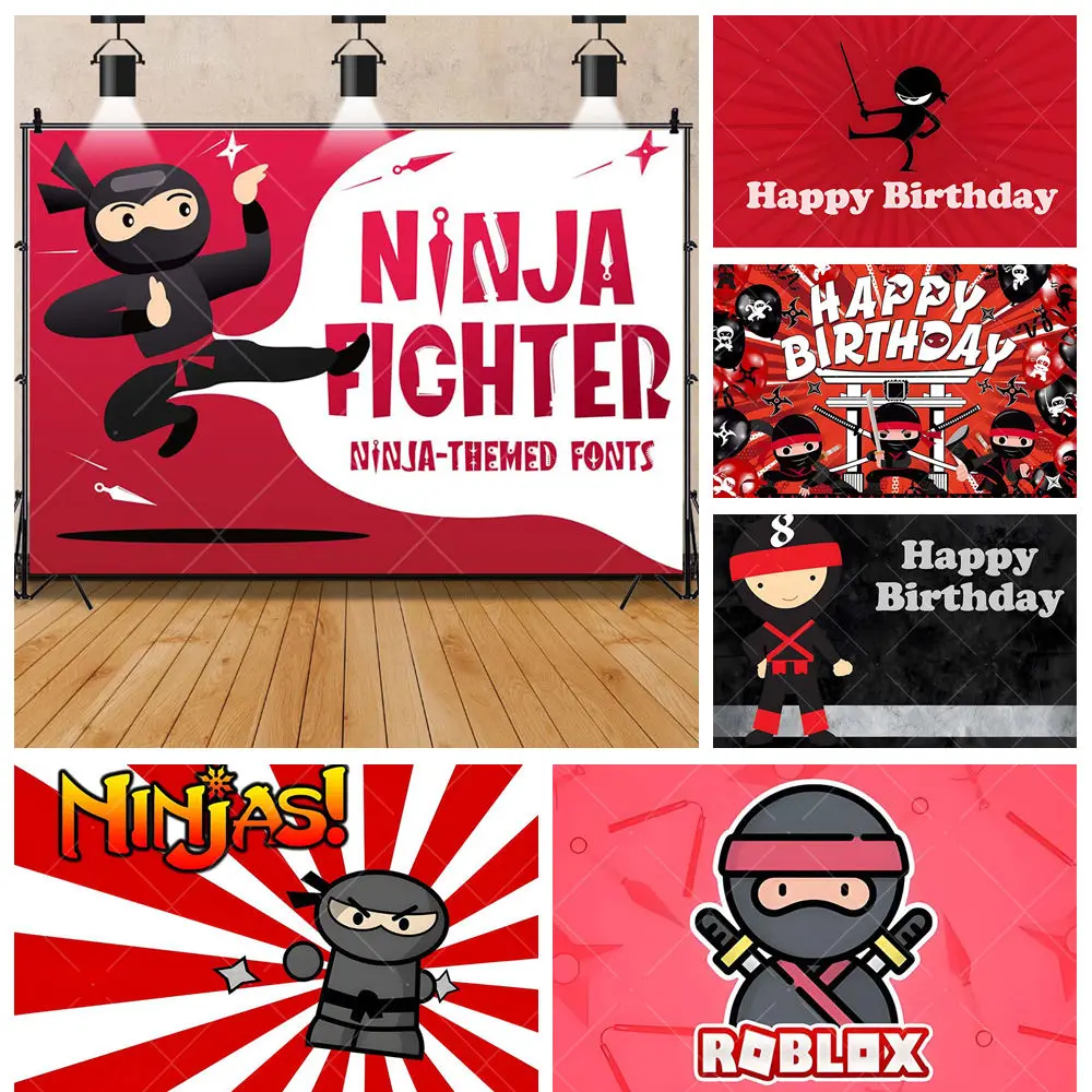 Фон для фотосъемки с изображением японского ниндзя размер в ассортименте