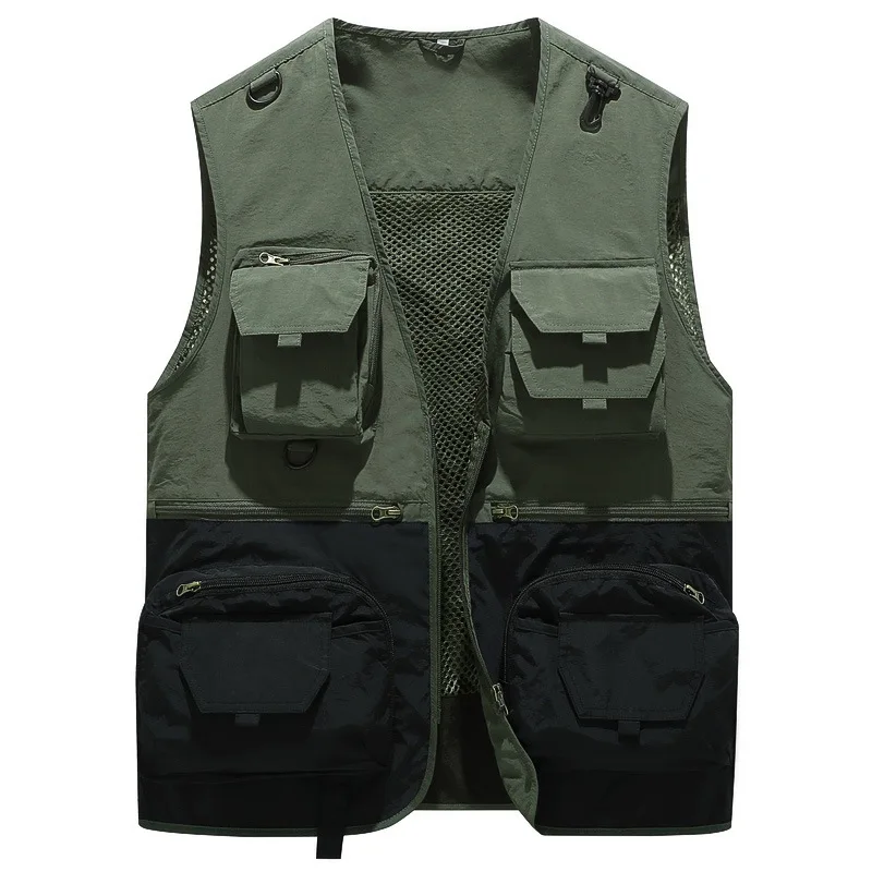 

Spring Autumn Outdoors Military Patchwork 2023 Sleeveless Jacket Fashion Fishing Vests For Men's Photography Casual Waistcoat