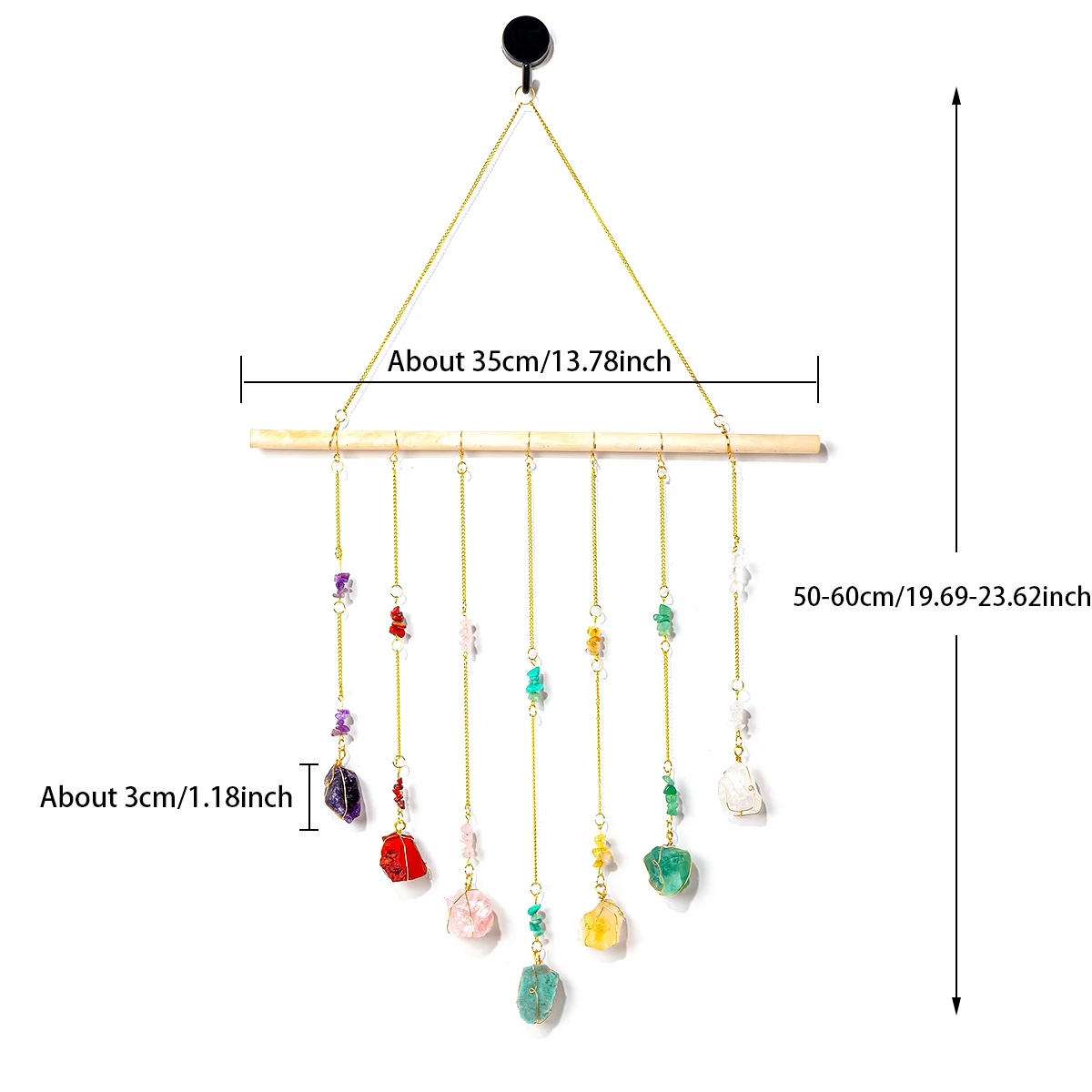 Подвеска из натурального хрусталя необработанный камень с подвеской ветра