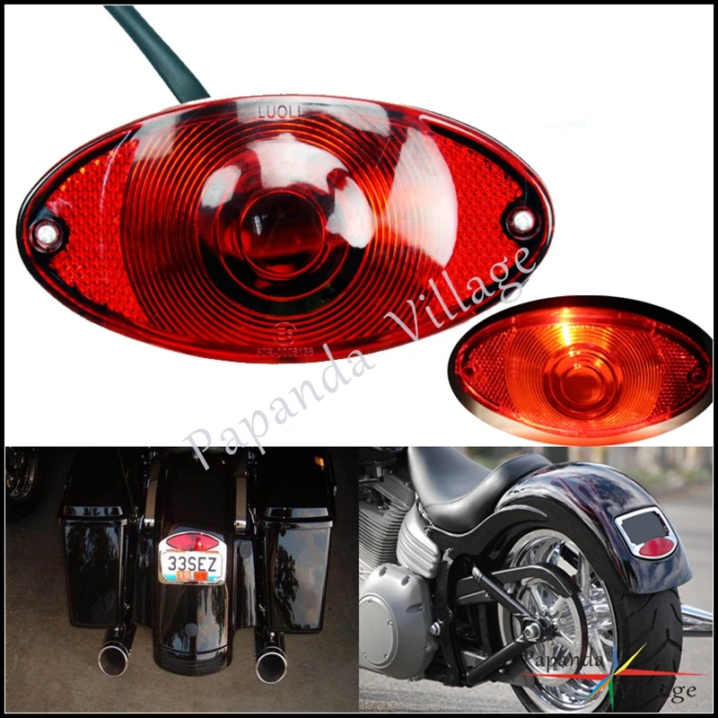 

Универсальный мотоциклетный задний фонарь «кошачий глаз» 12 В, стоп-сигнал, светильник номерного знака для Harley Dyna Softail Cafe Racer Bobber Chopper