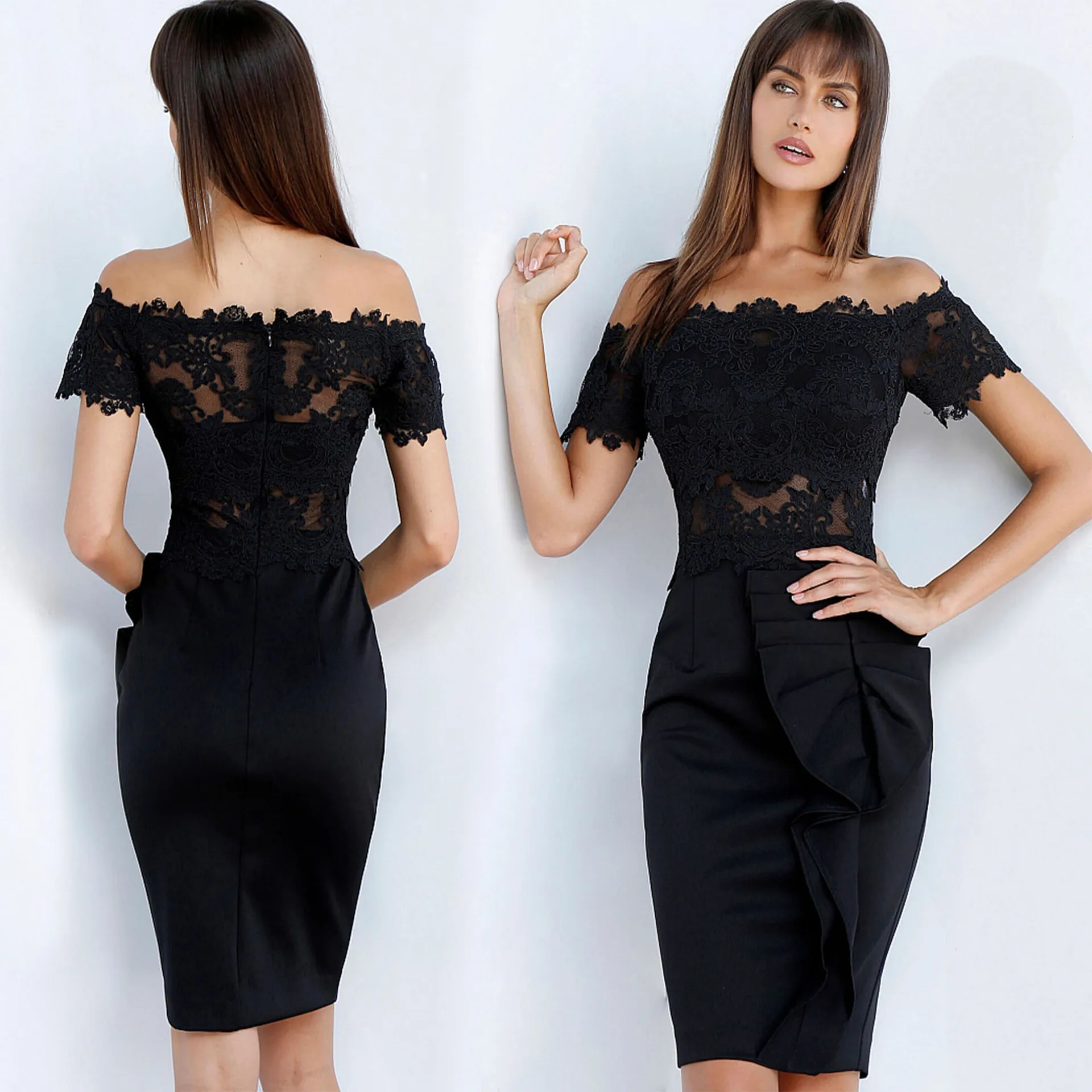 

2023 new women's lace stitching dress best selling explosions creative dress