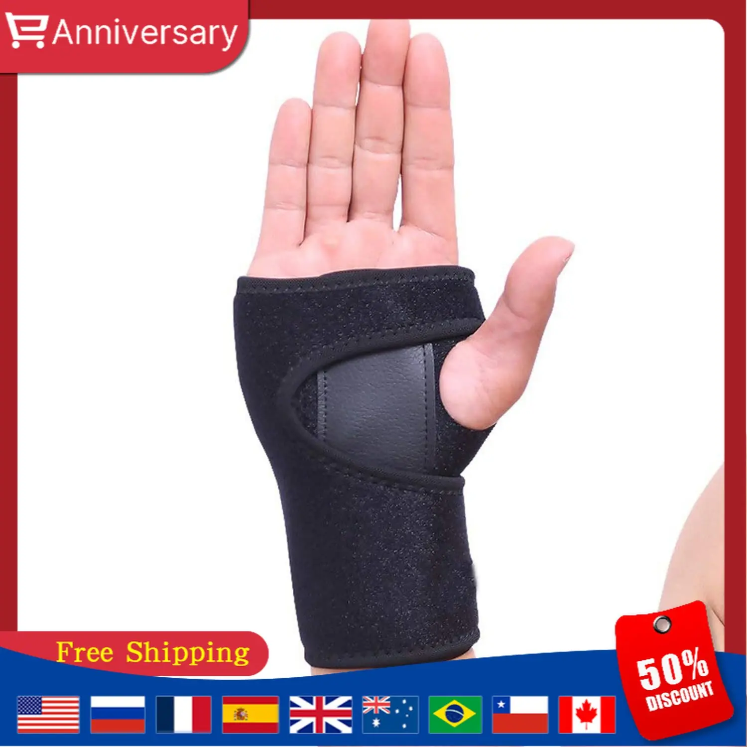 Carpal Tunnel Wrist Splint Support Wrist Brace Joint Pain Relief Repetitive Strain Injury Adjustable Hand Guard for Men Women