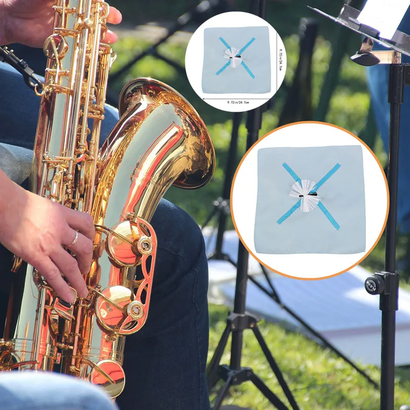 

1Pcs Saxophone Cleaning Cloth With Brush Alto Tenor Soprano Sax Swab Cloth Cleaner Brush For Effectively Remove Stains