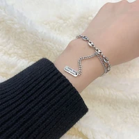 fashion double deck chain bracelets bangles for women designer punk jewelry accessories charm luxury bracelet free shipping