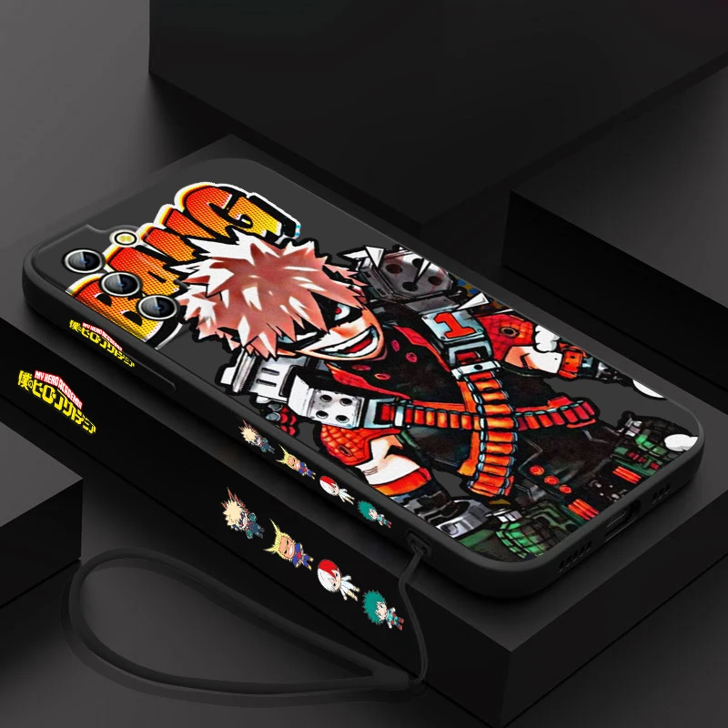 

Anime My Hero Academia Samsung Cover For Galaxy S23 S22 S21 S20 Pro FE Note 20 Plus Ultra Liquid Left Rope Phone Case