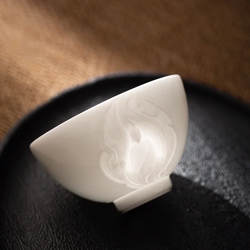 Ледяные семена Нефритовая фарфоровая чашка Высококачественная чайная большая