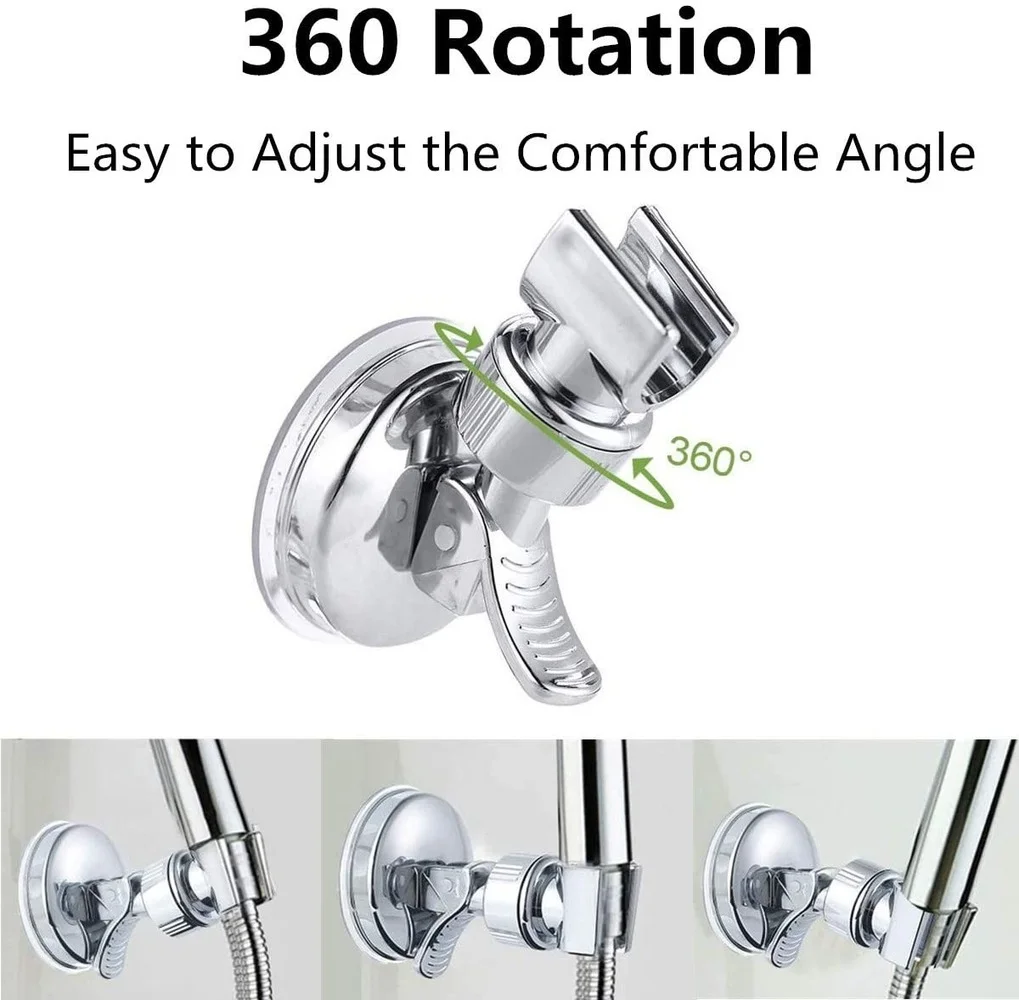 universal adjustable hand shower holder suction cup holder full plating shower rail head holder bathroom bracket stable rotation free global shipping