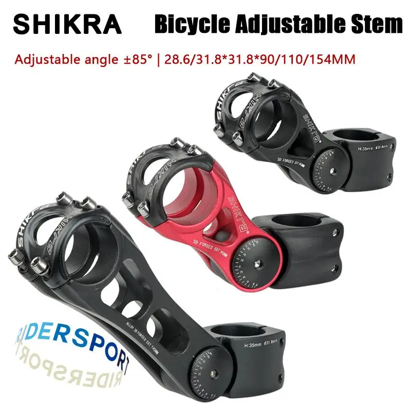 

SHIKRA SK01 Bicycle Stem Mtb Power Road Mountain Bike Stem Adjustable Bridge Pipe Handlebar Table 31.8/28.6*90/110/145MM Riser