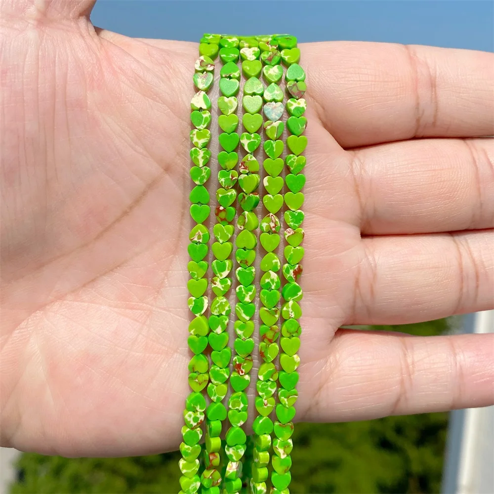 4 мм натуральные каменные бусины в форме сердца императорская бирюза амазонит