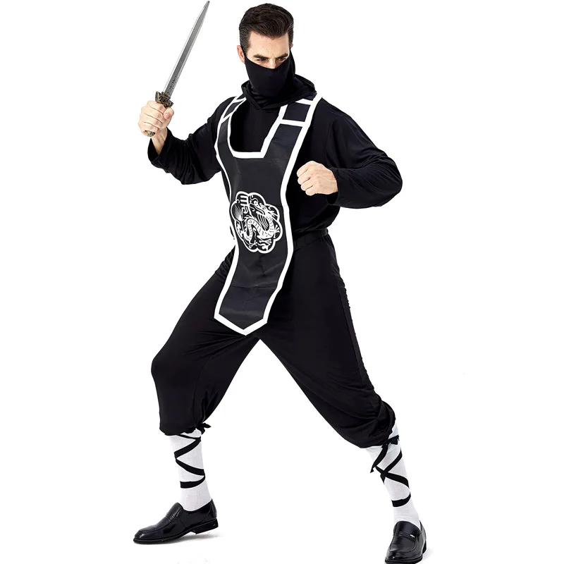 

Japanese Ninja Warrior Costume Adult Men Swordsman Samurai Cosplay For Halloween Uniform