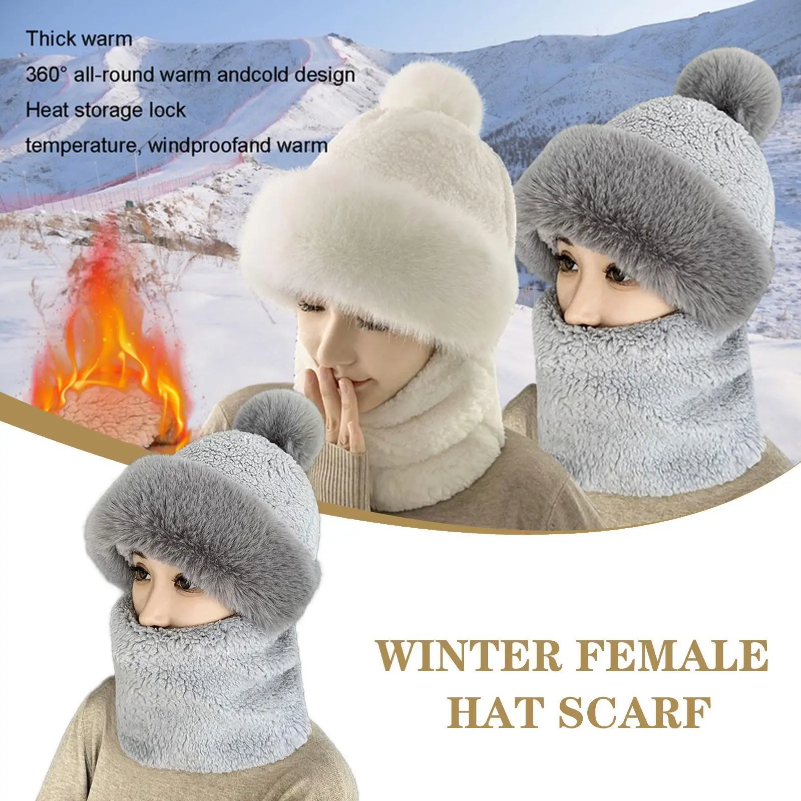 

2022 Winter Female Hat Scarf Caps Neck Warmer For Beanies Pullovers Masked Hats Men Women Kids Outdoor Warm Plush Fleece Ha Q6x6