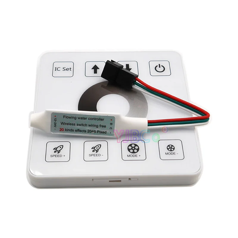 86 sty WS2811 2048 pixels Panel Remote Controller White / Warm White Running Water Flowing Horse Race LED Strip Dimmer 12V 24V
