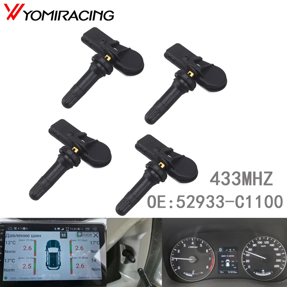 Датчик давления в шинах TPMS для Hyundai Creta 2020 IX25 Tucson I40 IX35 Sonata 2014-2018 Tucso, 4 шт.