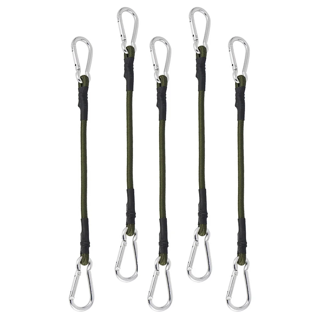 

5 Pcs Outdoor Bungee Cords With Hooks Heavy Duty Tent Packing Elastic Luggage Ropes Camping Straps Clothesline Binding Belt