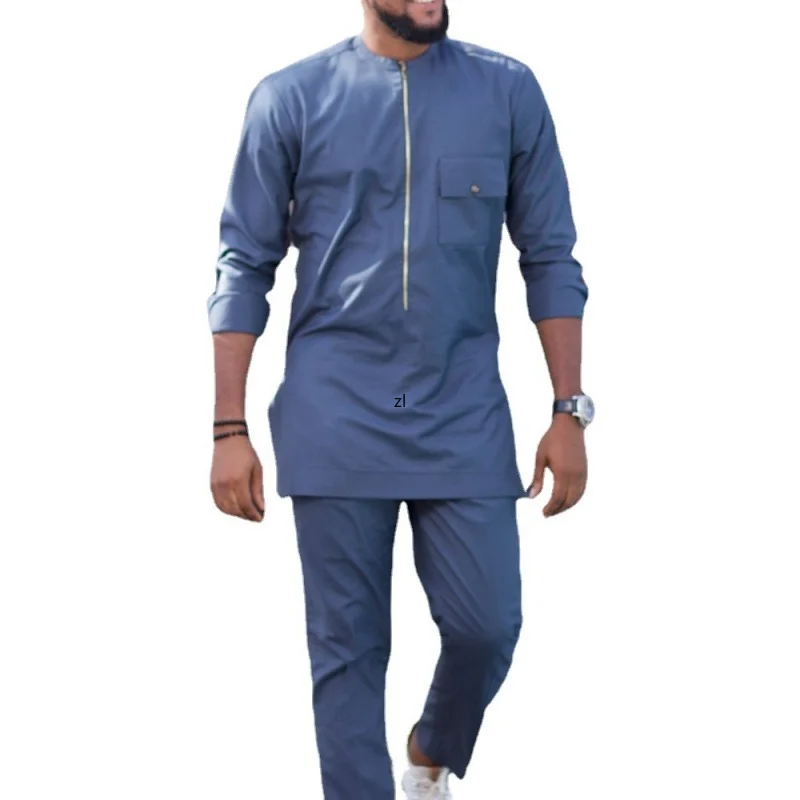 

African Dashiki Mens Top Pant 2 Pieces Outfit Set Men Clothes 2022 Riche African Clothing For Men Dashiki Shirt With Trouser