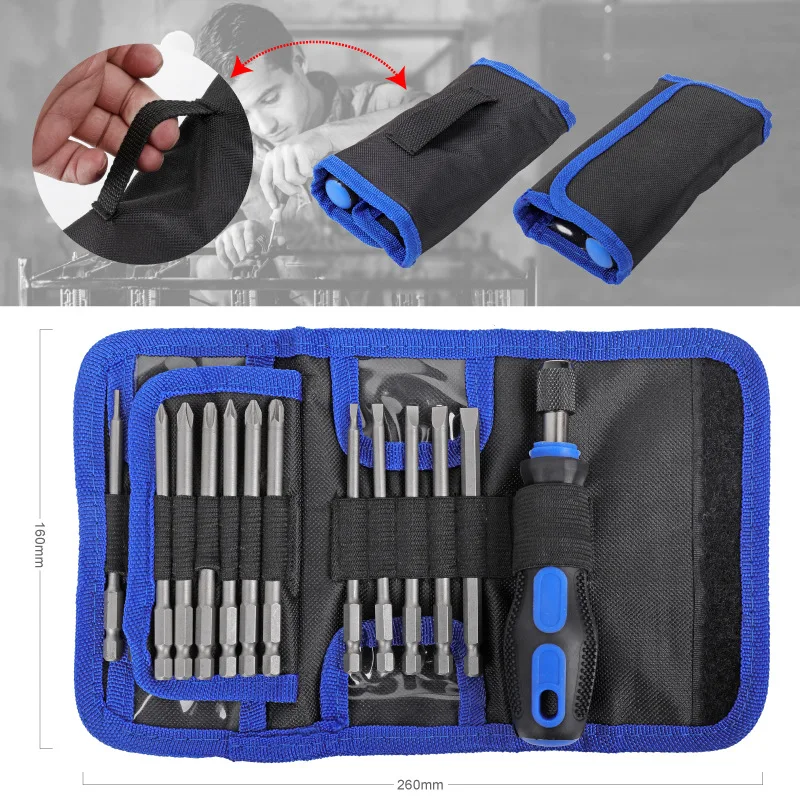 

Phillips Multifunctional Lengthening Screwdriver Set Slotted Electric Screwdriver Hand Tool Set 24 in 1