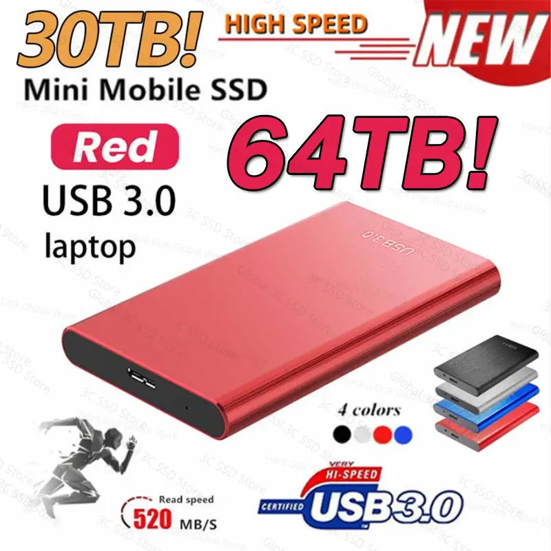 

Portable High-speed External 2TB 4TB 8TB SSD Hard Drive USB3.0 128TB 2.5 Inch 1TB Hard Disk Storage Devices for Desktop Laptop