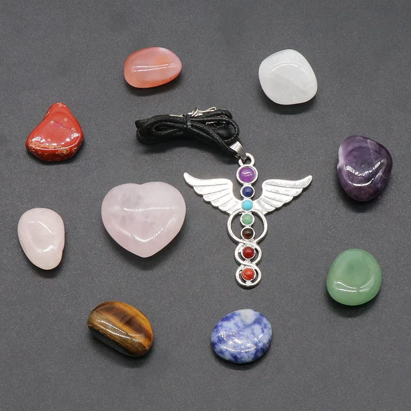 10/14PCS Natural Stones Crystal Gemstone Chakras Healing Quartz Mineral Ornaments Energy Stone Home Decoration |
