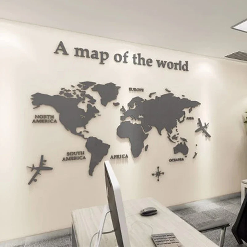 

3D наклейки карта мира акриловые для стен