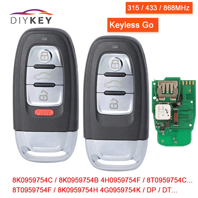 Смарт-ключ дистанционного управления без ключа 3/4 кнопки 315 МГц 433 868 для Audi Q5 A4L A5 A6