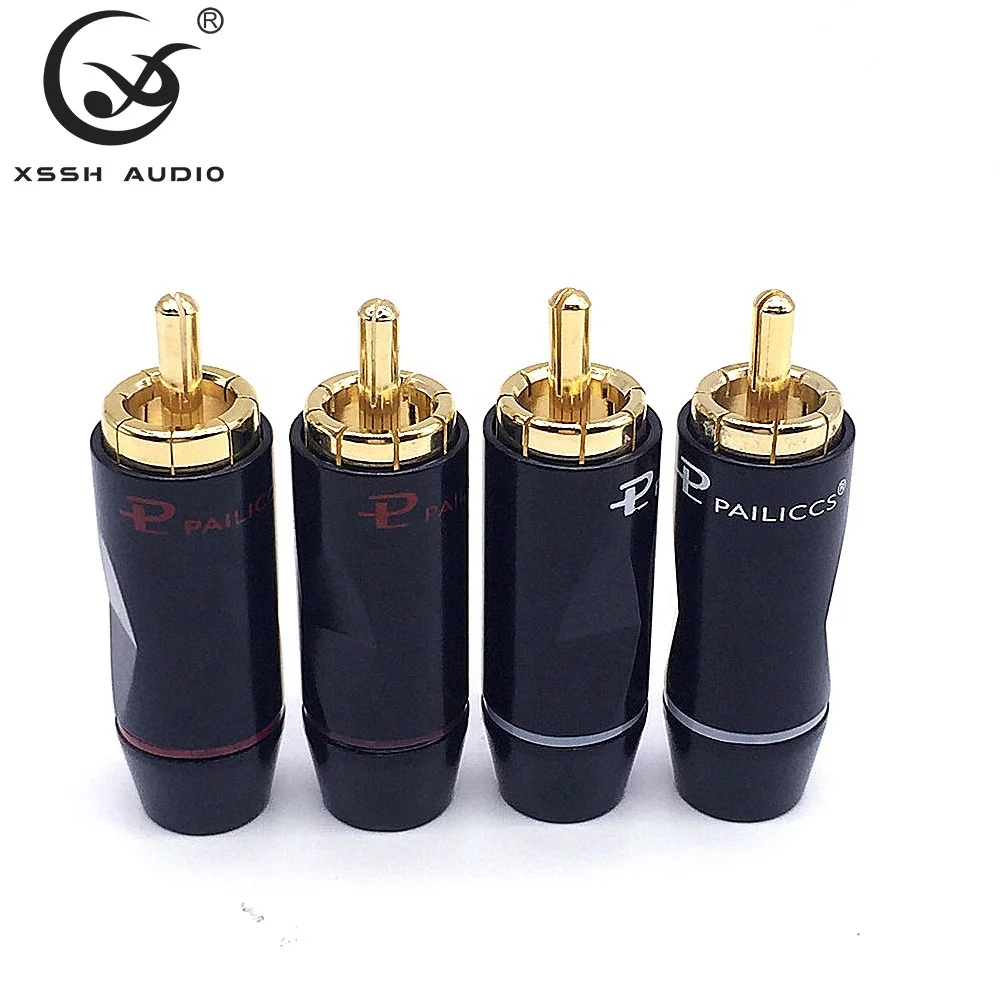 

Штекерный разъем RCA XSSH, Hi-end, оптовая продажа, HIFI DIY OEM ODM, латунное покрытие, Золотое видео, 8 мм, черные разъемы, тюнер для телевизора, выходные р...