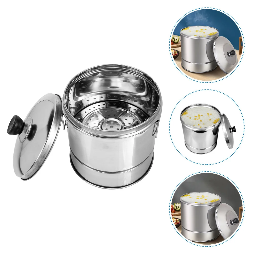 

Stainless Steel Rice Steamer Steerice Food Bucket Sushi Serving Container Cooked Barrels Holder Pot