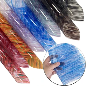 0.5MM Rainbow Translucent Faux Leather Sheets PVC Vinyl Film for Packaging Decoration Bag Making DIY Craft Handmade #6511