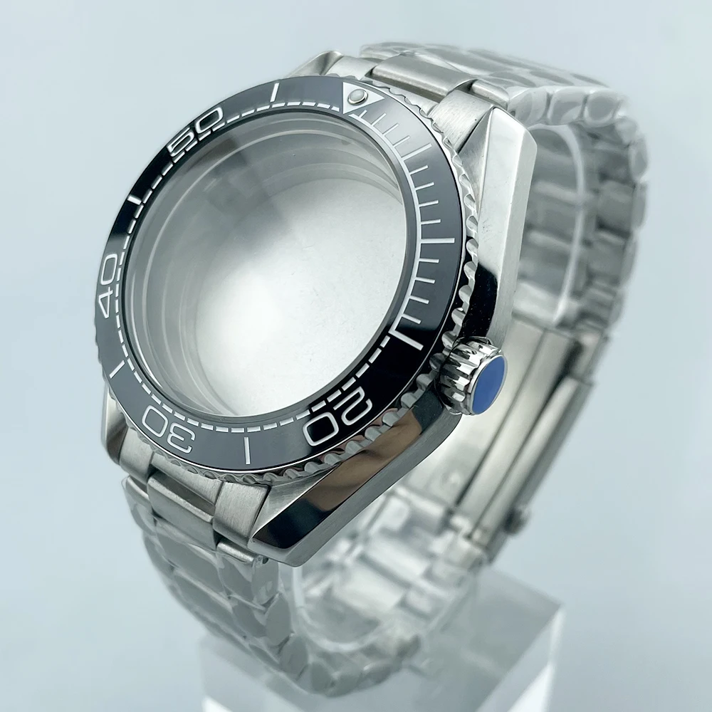 43.5mm Watch Case Stainless Steel Bracelet for NH35 Planet Ocean Water Resisitant 500m Skyfall fit 33mm Dial