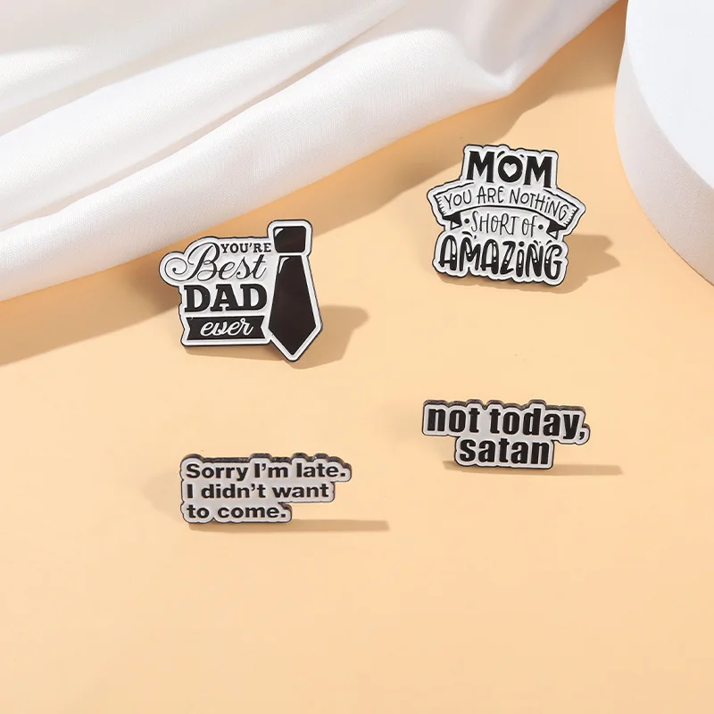 

Fashion Simple Letter Badge You're Best Dad Tie Metal Enamel Brooch Creative Mother's Day Father's Day Lapel Backpack Jewelry