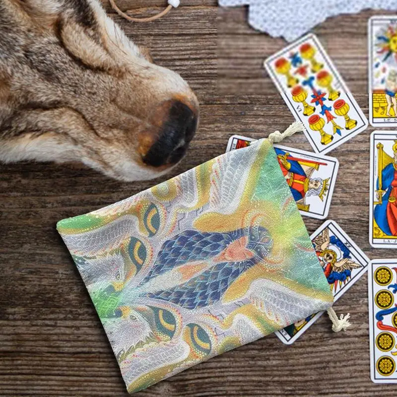 

Tarot Storage Bag Fashionable Fabric Drawstring Pouch Rune Or Card Gift Bag For Tarot Cards Game
