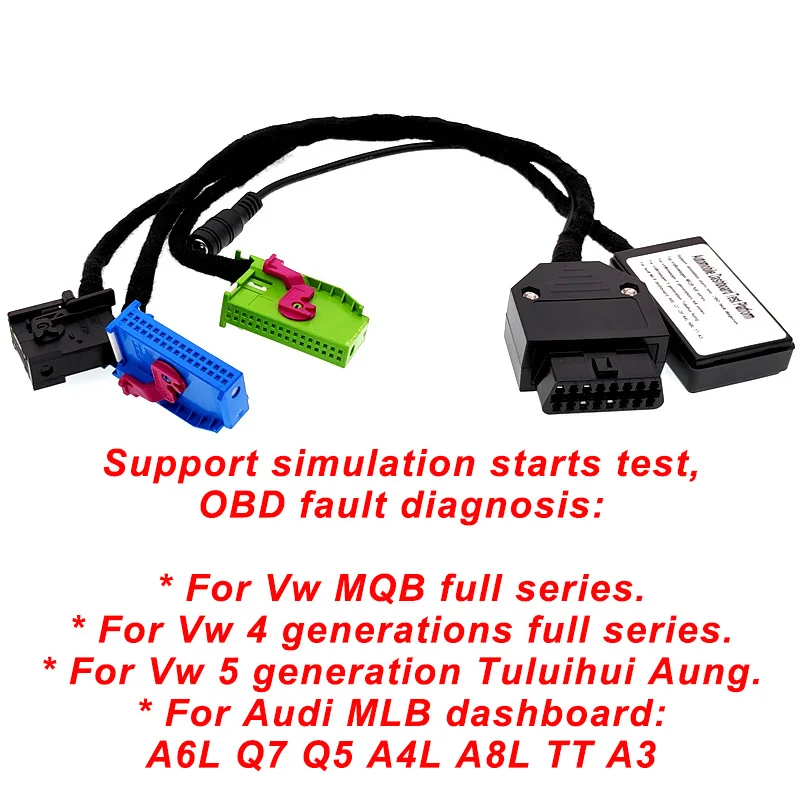 

Автомобильная кластерная испытательная платформа MQB MLB, набор кабелей для приборной панели для VW 4 5 поколения для Audi A6 A8 A4 Q5 Q7 MLB, автомобильный прибор для включения питания