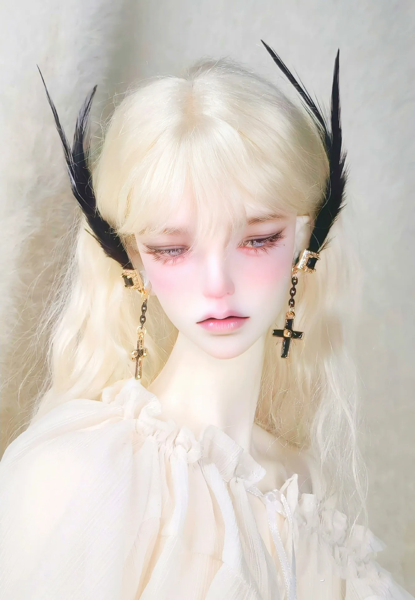 Серьги с перьями в новом стиле модель 1/3 1/4 BJD украшения для кукол Toys