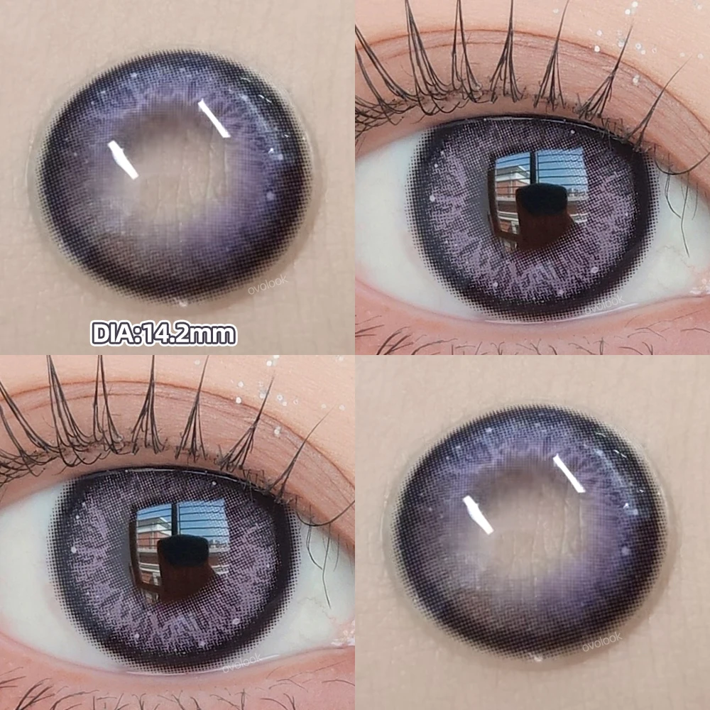 Фото OVOLOOK-2 шт. радужные цветные контактные линзы для глаз, линзы для близорукости, цветные линзы Belleza для учеников, цветные линзы для макияжа, градиентные линзы №5