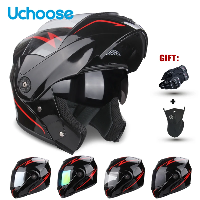 

2021 Filp Up Motorcycle Helmets Double Lenses Safe Casco Casque Moto Riding Motocross Full Face Motorbike Helmets Women Men