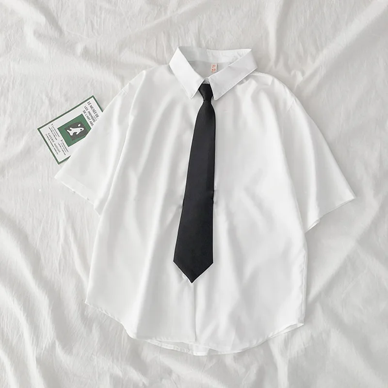 

ITOOLIN JK Uniform Necktie women Shirts Accessories Trendy All-match Student Round Neck Shirt Collar Arrow Shape Tie