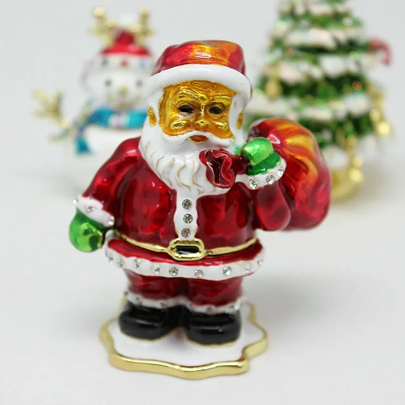 Рождественские подарки шкатулка для украшений с Санта-Клаусом и Оловянным