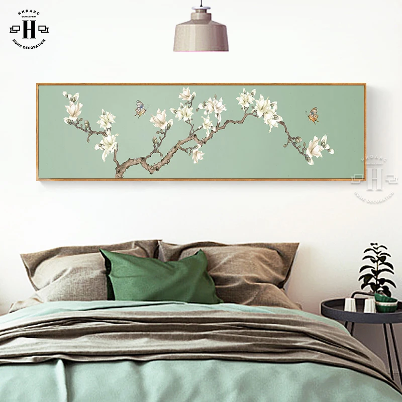 

Chinese Style Canvas Painting Tree Branch Flowers The Butterfly Prints And Posters Wall Picture Art Living Bedroom Home Decor