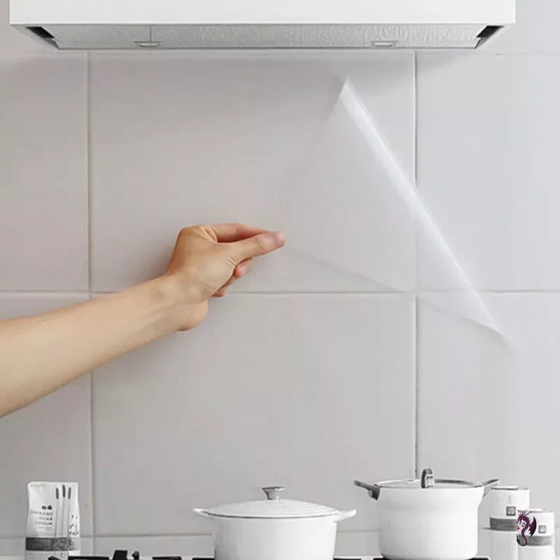 

Kitchen Oil Proof Wall Sticker Clear Glossy Self Adhesive Film Covering Removable Protective Film Shelf Drawer Liner 60cmx3m