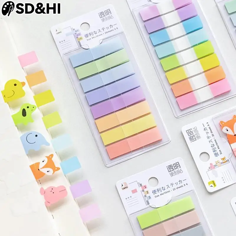 Drawer Type Index Stickers Translucent Cute Animal Sticky Notes Memo Pad Self Adhesive Waterproof Label Index Flags Tab Strip